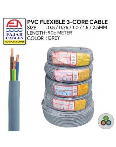 1.0M X 3C X 90M FLEXIBLE CABLE [FAJAR]